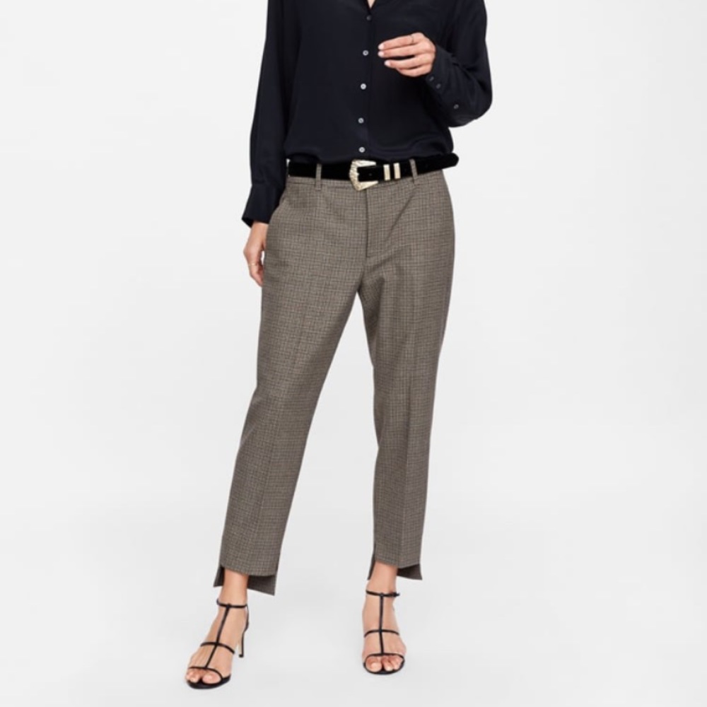 Zara Asymmetric Taupe Brown Pants